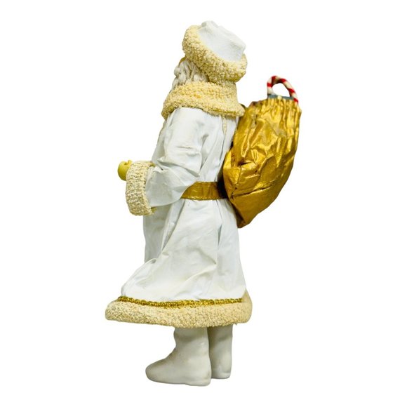 Clothtique by Possible Dreams Vintage 1988 Santa Figurine in White Coat 10" EUC - Picture 8 of 10